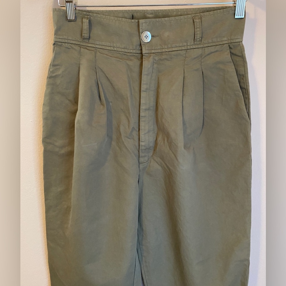 J Brand Mavis high rise pleated cotton linen slouch trousers size 27 - Picture 3 of 7